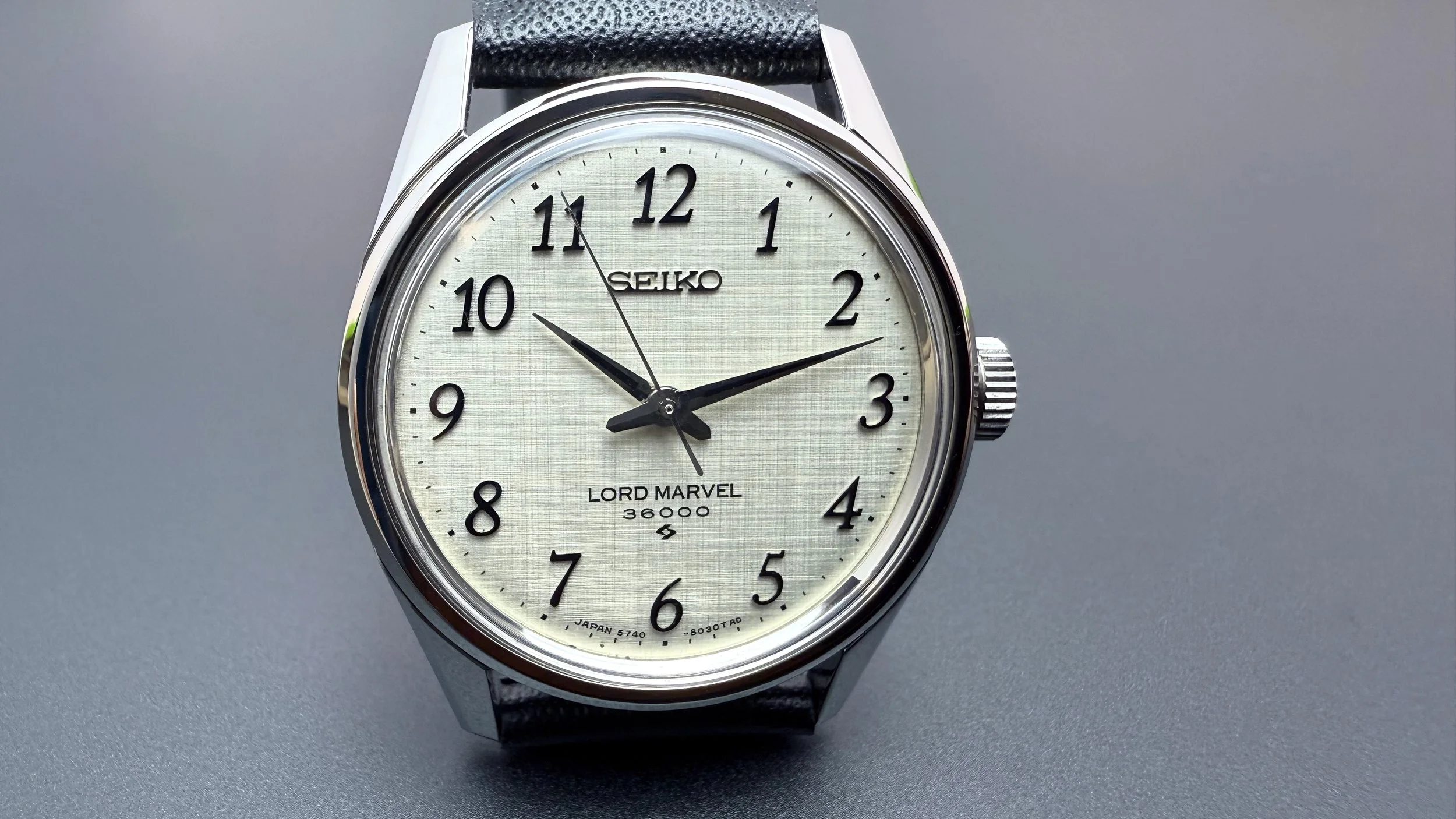 SEIKO Lord Marvel 36000 自動巻き腕時計 SEIKO LORD MARVEL 36000 腕時計 （7N1669）／SOISIL ブルー蜥蜴ベルト